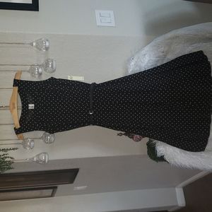 Per Seption Concept, black and tan polka dot dress, size small, new with tags